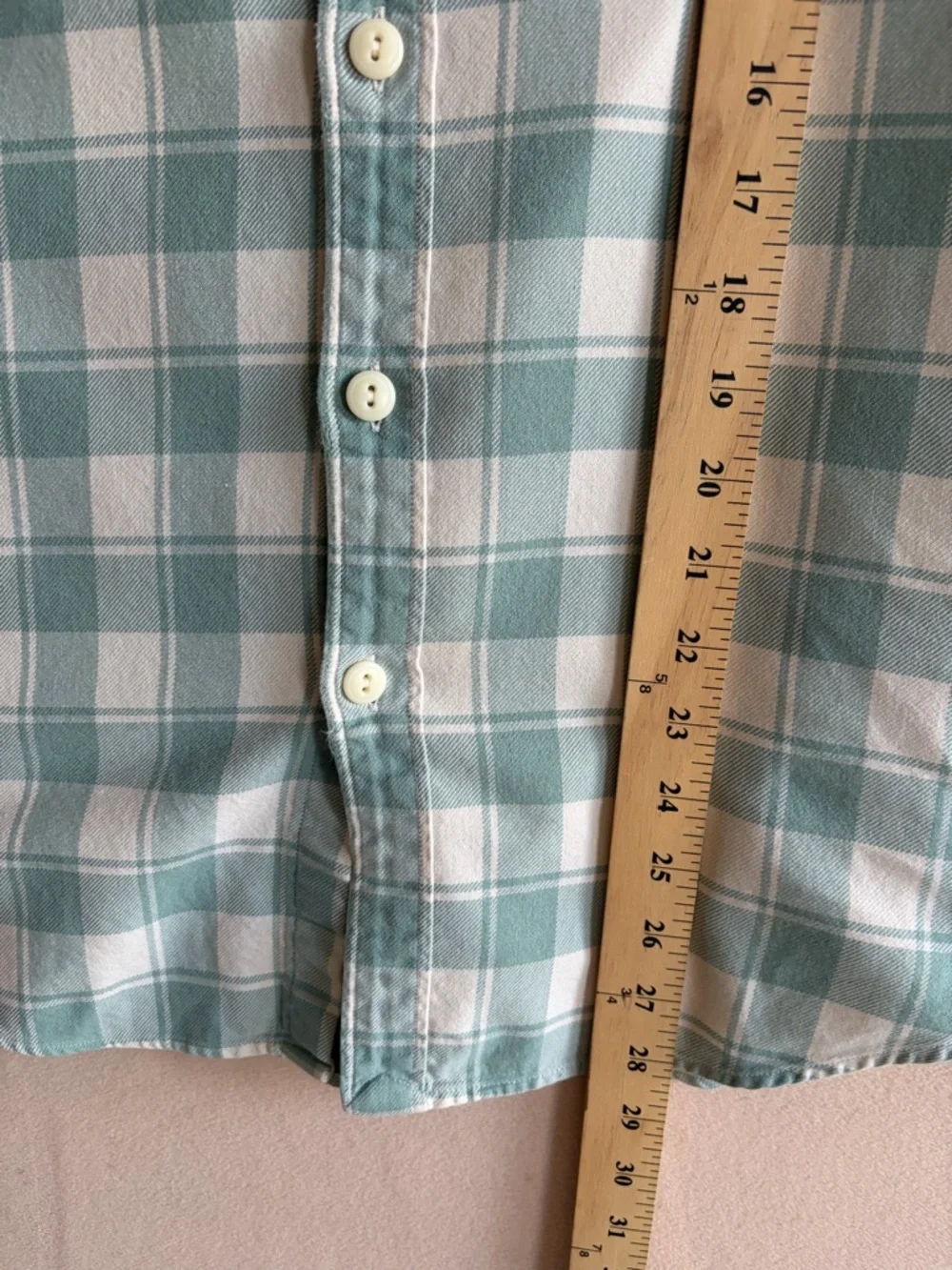 JCrew Men’s Medium Teal White Plaid Flannel Shirt Lightweight Cotton Button Down